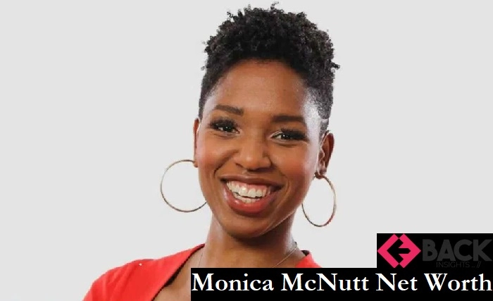 Monica McNutt, ESPN sports analyst and former Georgetown basketball player, discussing sports on television - a key figure representing the growth of her net worth and broadcasting success.