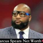 Marcus Spears net worth 2025: Former NFL defensive end turned ESPN analyst Marcus Spears speaking on NFL Live, illustrating his successful career transition and $10 million wealth accumulation