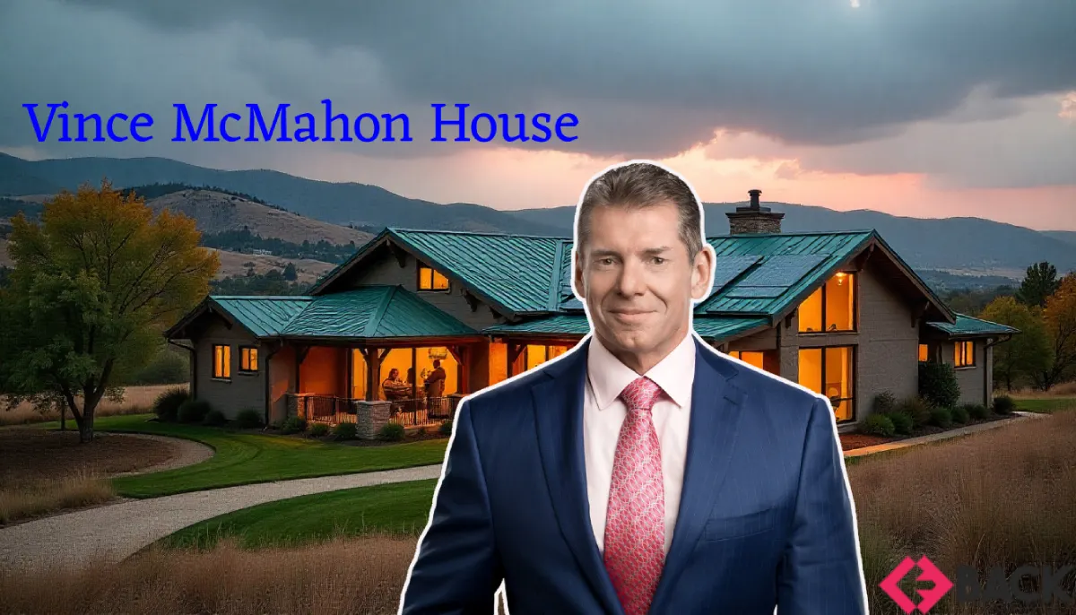 Front view of Vince McMahon House showcasing luxury architecture, grand entrance, and elegant design representing his WWE legacy.