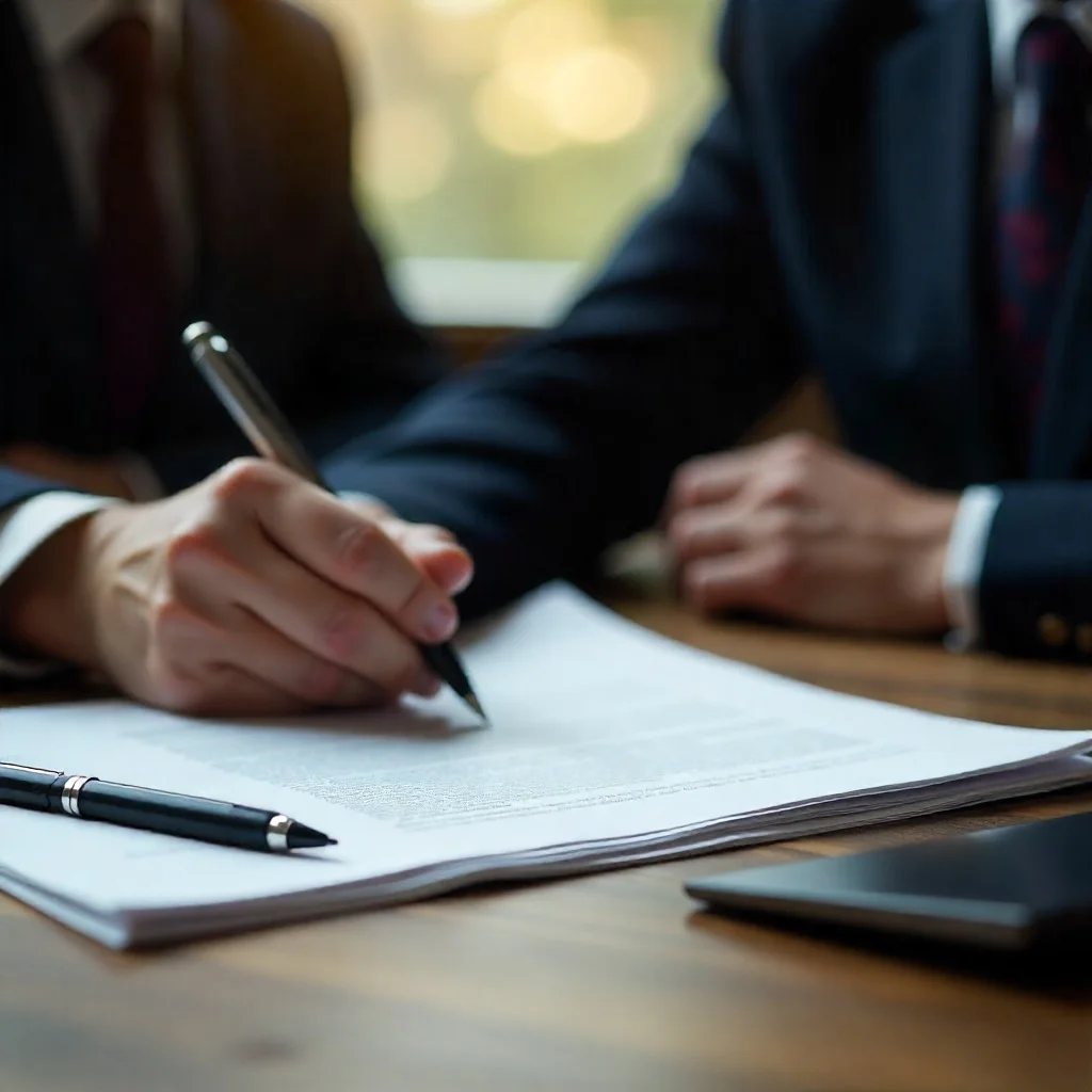 Lawyer reviewing documents related to controlled substance charges