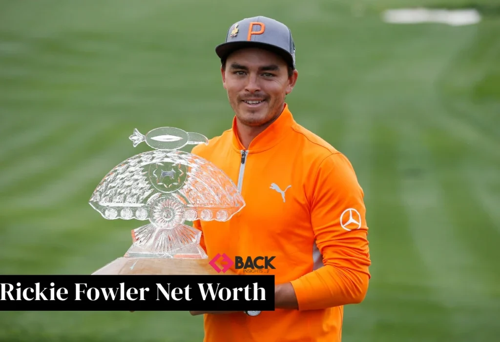 Professional golfer Rickie Fowler smiling on the course, representing an article about rickie fowler net worth.